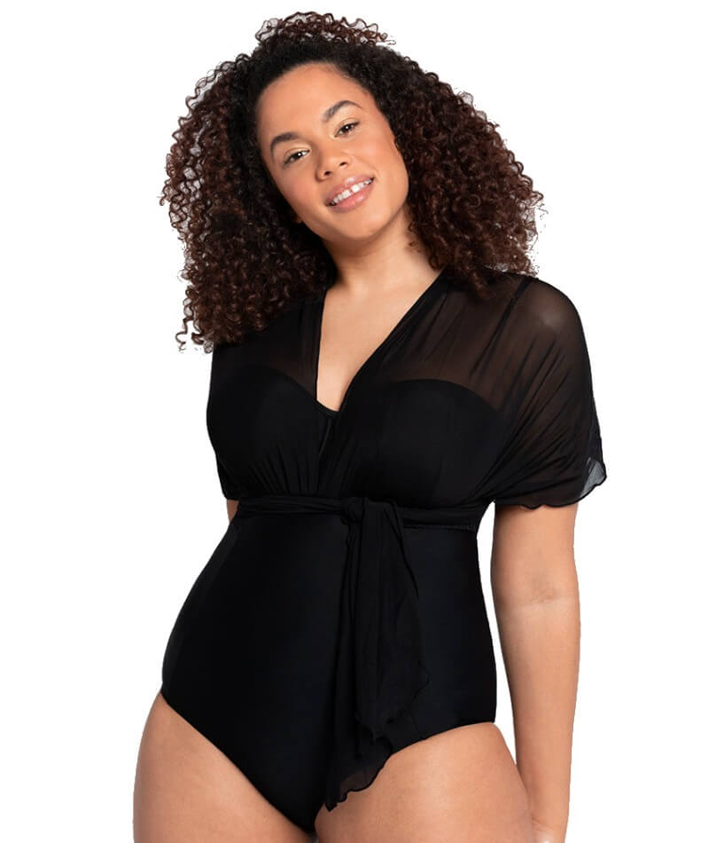 Curvy Kate Wrapsody Bandeau One Piece Swimsuit - Black Swim