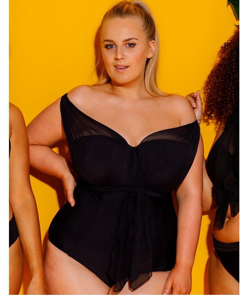 Curvy Kate Wrapsody Bandeau One Piece Swimsuit - Black Swim