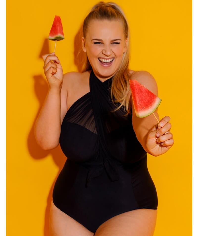 Curvy Kate Wrapsody Bandeau One Piece Swimsuit - Black Swim