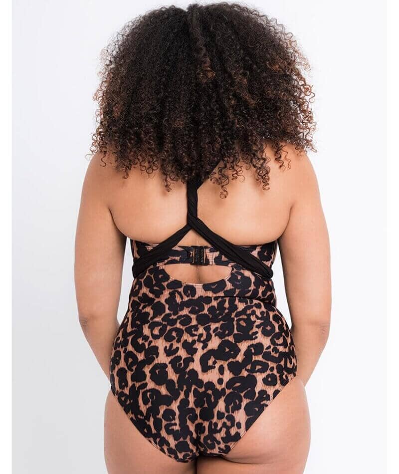 Curvy Kate Wrapsody Bandeau One Piece Swimsuit - Leopard Print Swim