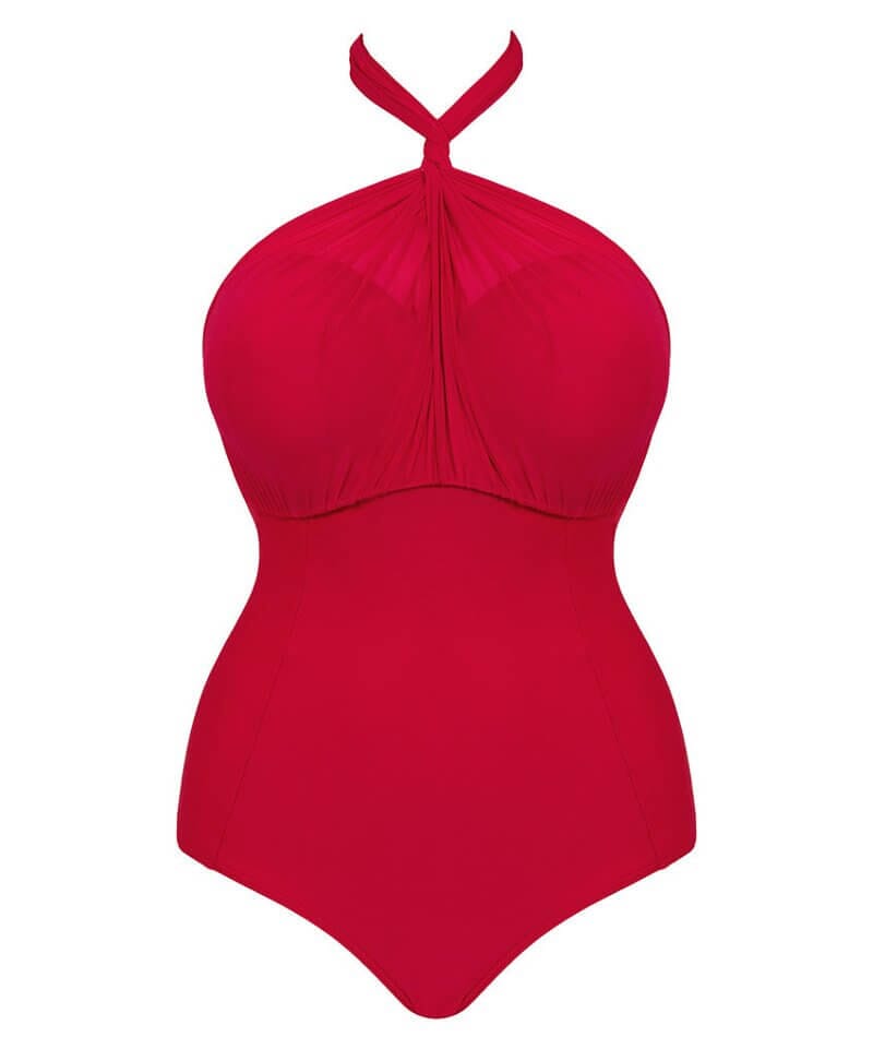 Curvy Kate Wrapsody Bandeau One Piece Swimsuit - Red Swim