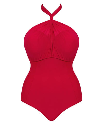 Curvy Kate Wrapsody Bandeau One Piece Swimsuit - Red Swim