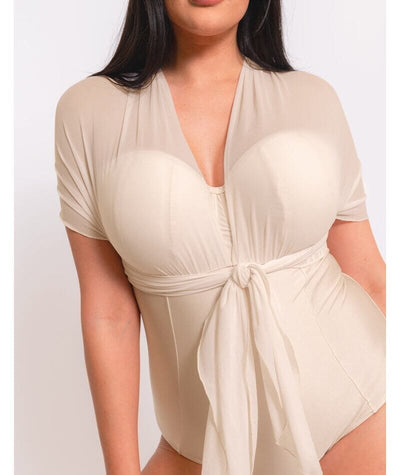 Curvy Kate Wrapsody Bandeau Swimsuit - Oyster Swim