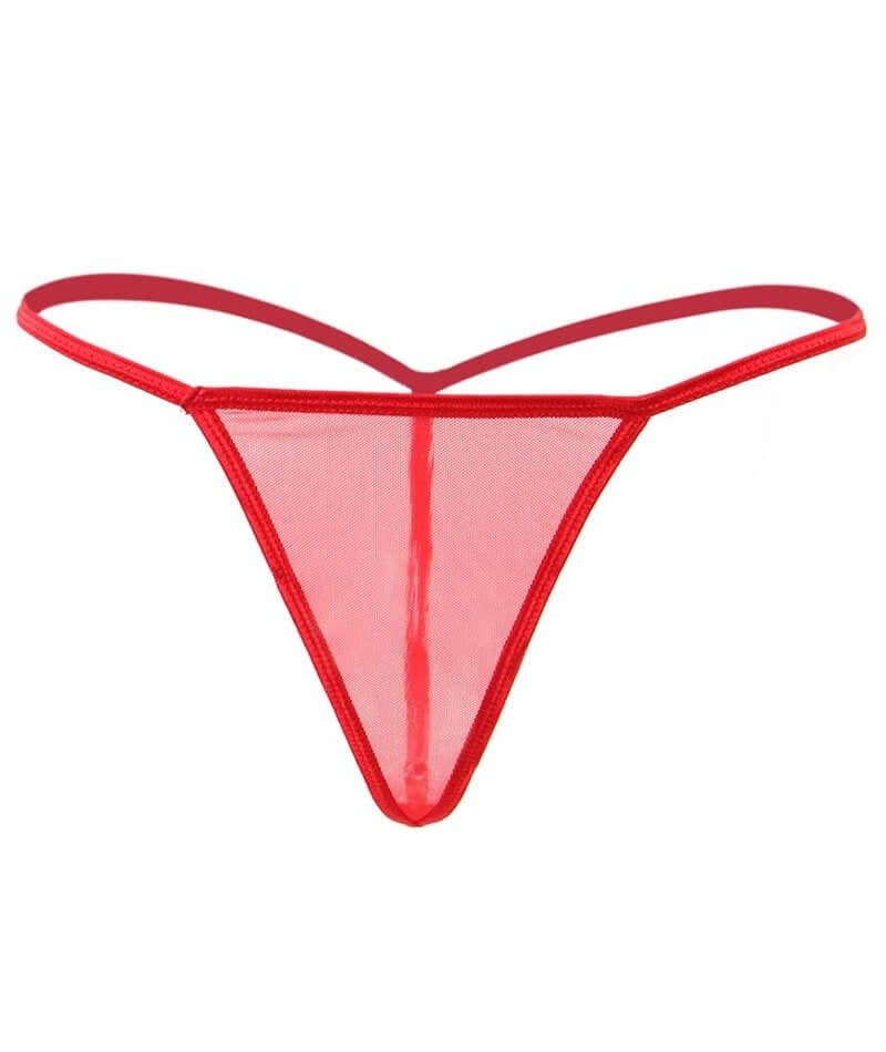 Curvy Wide Lace Garter with G-String - Red Babydoll / Chemise