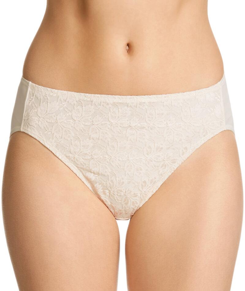 Jockey No Ride Up Microfibre and Lace Hi Brief - Cream Knickers 5 