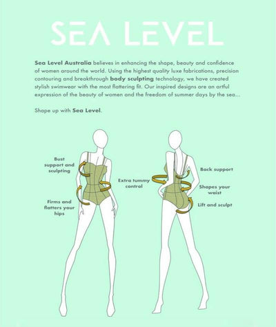 Sea Level Essentials Frill One Piece Swimsuit - Black Swim