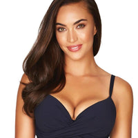 Sea Level Essentials Cross Front Moulded Underwire D-DD Cup Bikini Top - Night Sky Navy