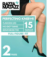 Razzamatazz Full Figure Fit 15D Perfecting Knee Hi 2 Pack - Natural Hosiery 1 Size