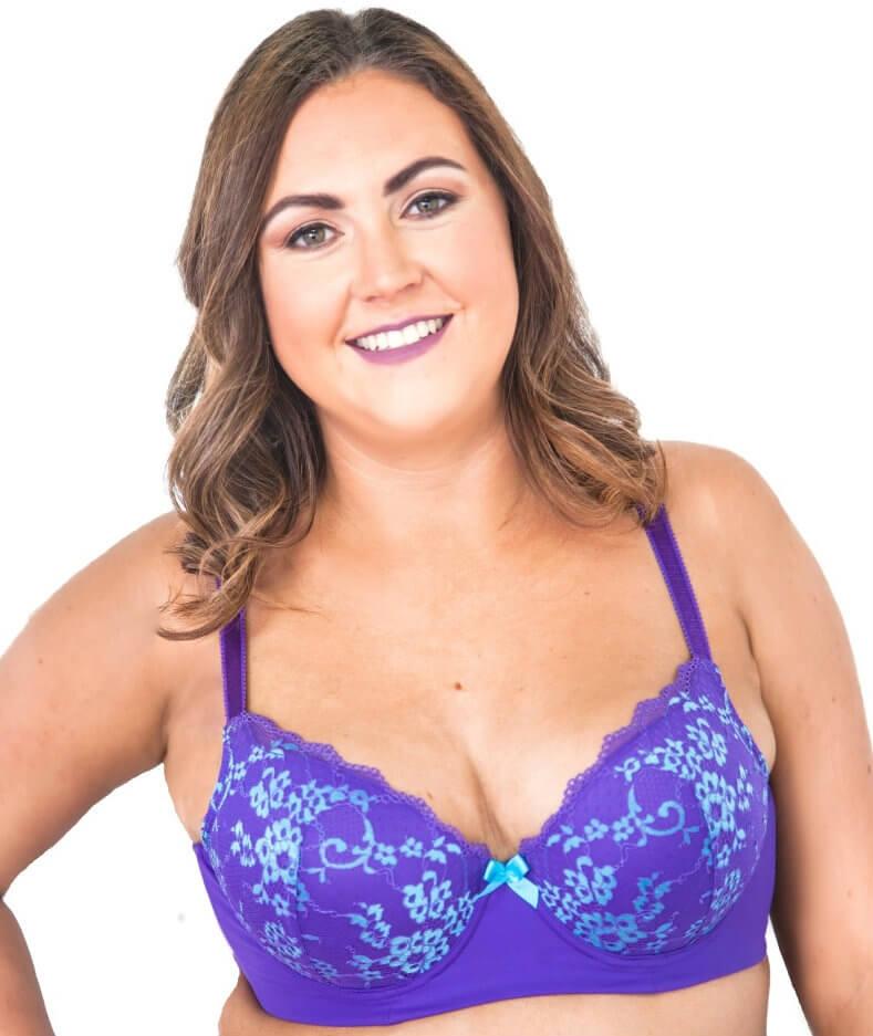 Lady Emprezz Frenchie Padded Shaping Bra - Purple/Aqua Bras