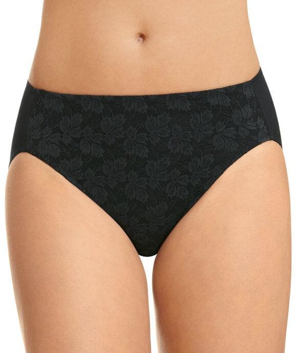 Jockey No Ride Up Microfibre and Lace Hi Brief - Black Knickers 5