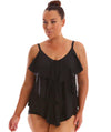 Capriosca 3 Tier Tankini Top - Black Swim