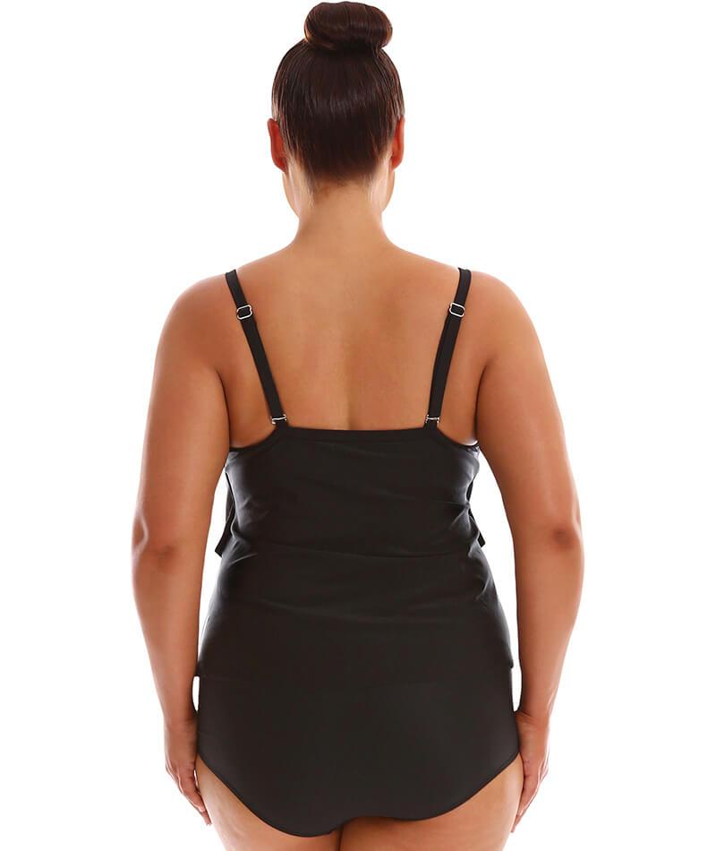 Capriosca 3 Tier Tankini Top - Black Swim