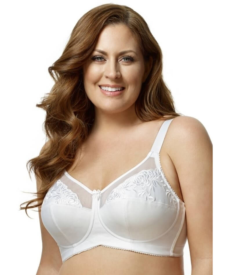 Elila Embroidered Non-Underwired Bra - White Bras 36B White 