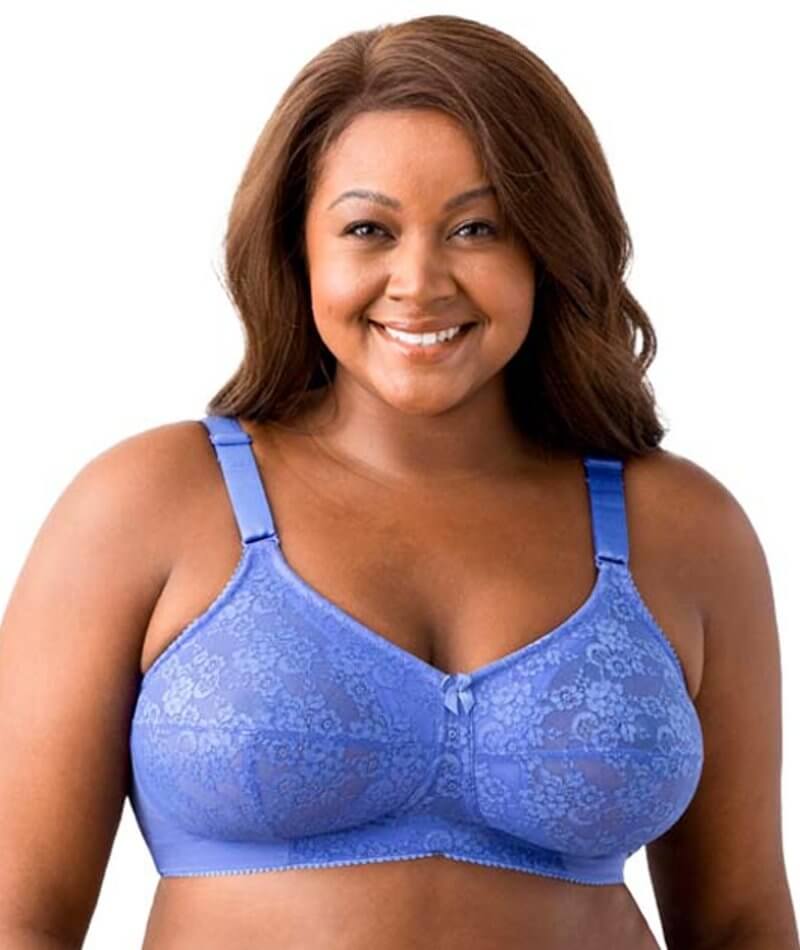 Elila Embroidered Lace Wire-free Bra Cobalt Curvy Bras