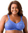 Elila Embroidered Lace Non-Underwired Bra - Cobalt Bras 36D Cobalt