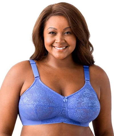 Elila Embroidered Lace Non-Underwired Bra - Cobalt Bras 36D Cobalt