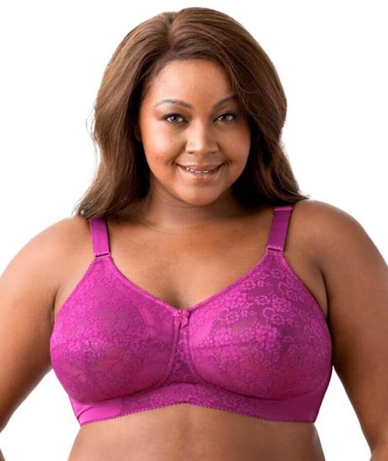 Elila Embroidered Lace Non-Underwired Bra - Fuchsia Bras 36C Fuchsia 