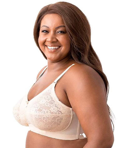Elila Embroidered Lace Non-Underwired Bra - Nude Bras