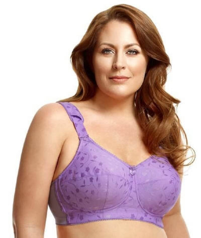 Elila Jacquard Non-Underwired Bra - Lilac Bras 34F Lilac