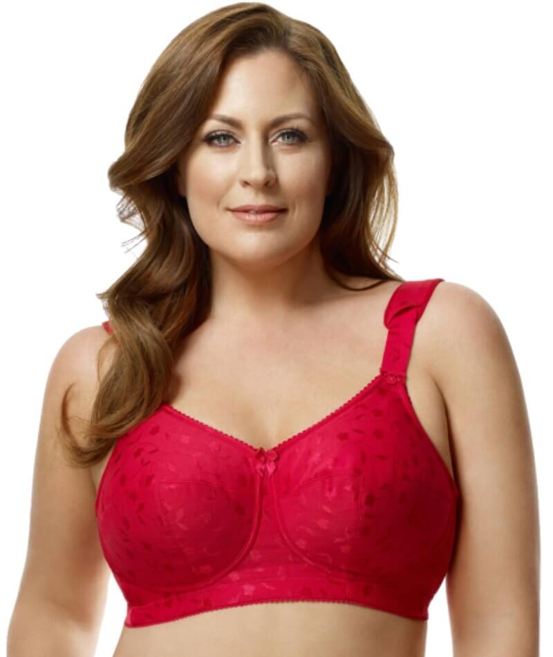 Elila Jacquard Non-Underwired Bra - Red Bras 34F Red