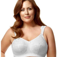 Elila Front Opening Wire-Free Posture Bra - White - Curvy