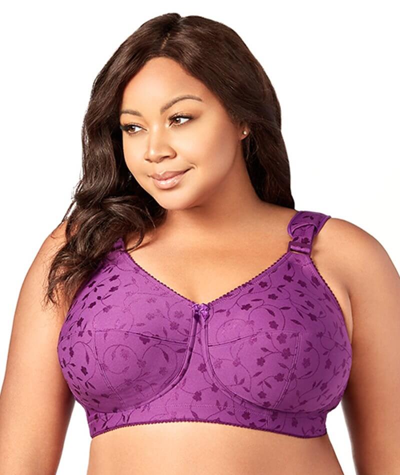 Elila Jacquard Non-Underwired Bra - Aubergine Bras 34F 