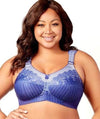 Elila Printed Full Coverage Non-Underwired Bra - Blue White Bras 36F Blue White