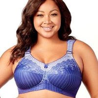 Elila Printed Full Coverage Wire-free Bra - Blue White