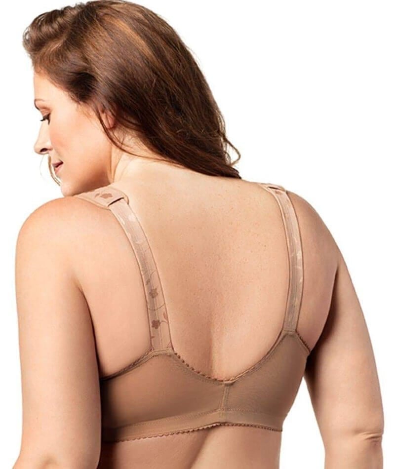 Elila Front Opening Non-Underwired Posture Bra - Mocha Bras 36F Mocha 