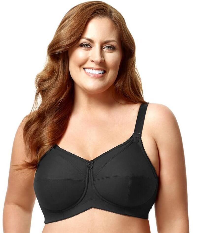 Elila Cotton Cup Wire Free Nursing Bra - Black Bras 32D Black