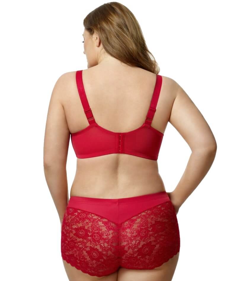 Red Unlined Full Coverage Bra