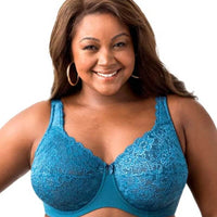Elila Full Coverage Stretch Lace Underwired Bra - Teal