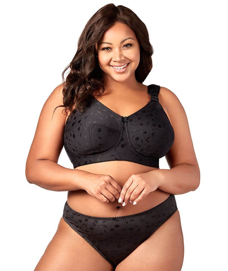 Elila Jacquard Brief - Black Knickers