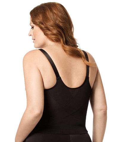 Plus Size Women's Front Hook Longline Posture Bra by Elila in Black (Size 40 D)