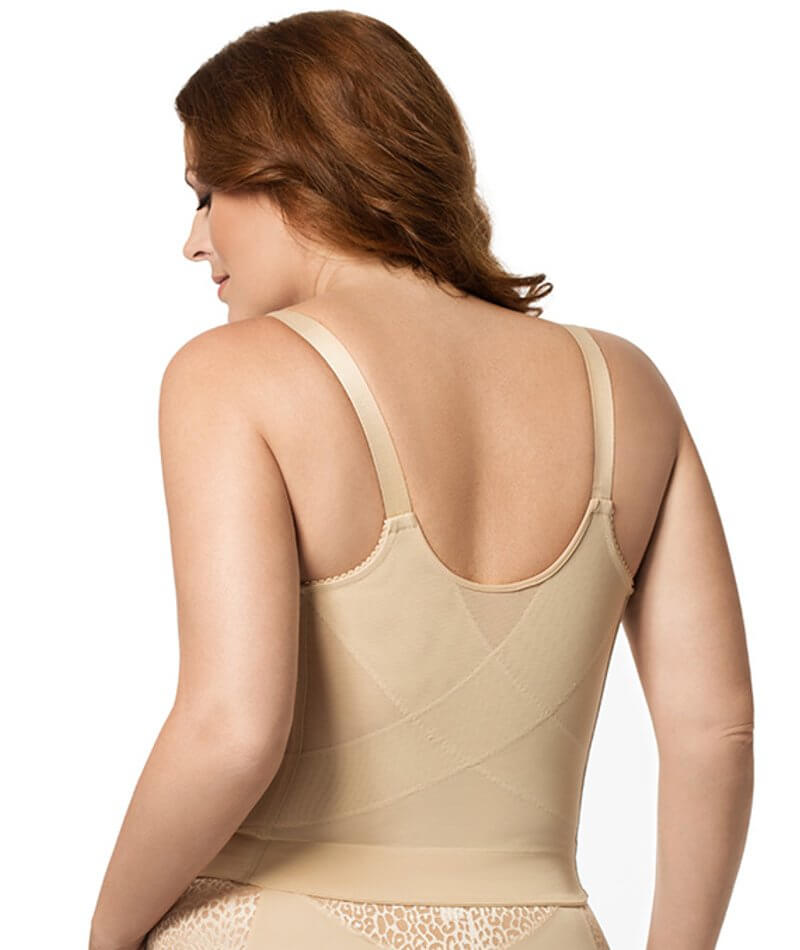 Elila Wire-free Front Opening Longline Bra - Nude Bras