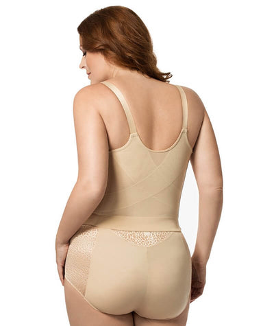 Elila Wire-free Front Opening Longline Bra - Nude Bras