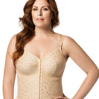 Elila Wire-free Front Opening Longline Bra - Nude