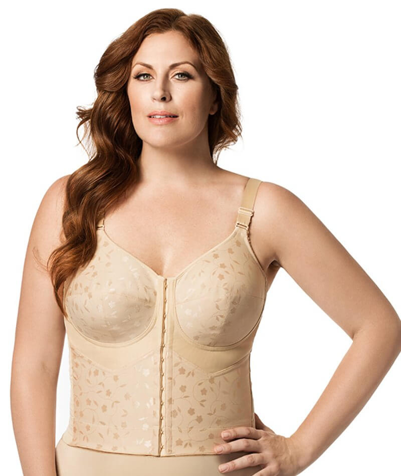 Elila Wire-free Front Opening Longline Bra - Nude Bras 36C Nude