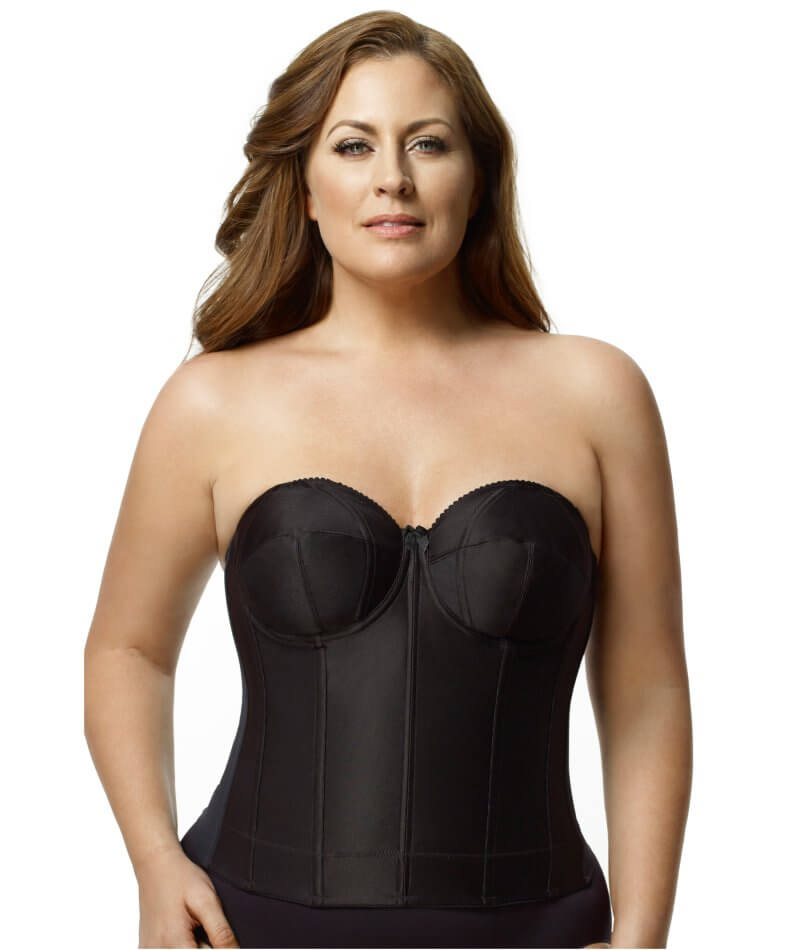 strapless bra for satin dress Elila Strapless Longline Bra Black - 44