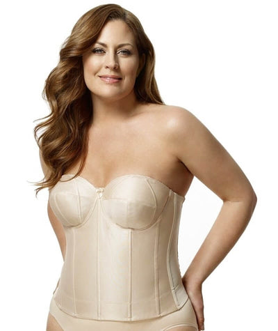 Elila Underwired Satin Strapless Longline - Nude Bras