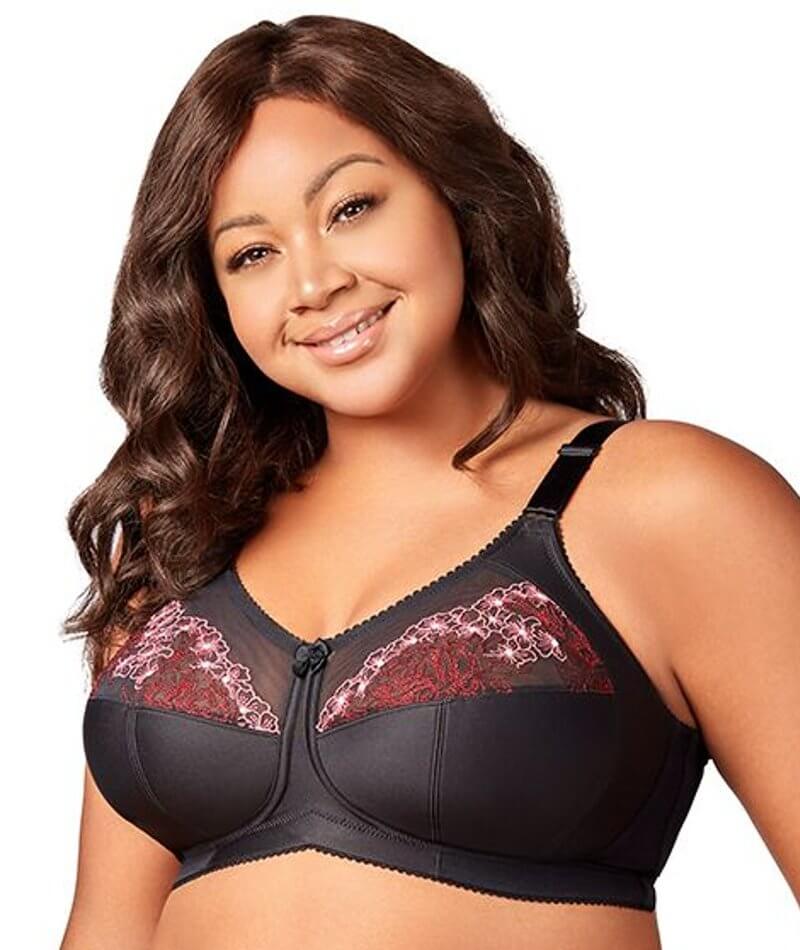 Elila BLACK Full Coverage Soft Cup Bra, US 44J, UK 44GG