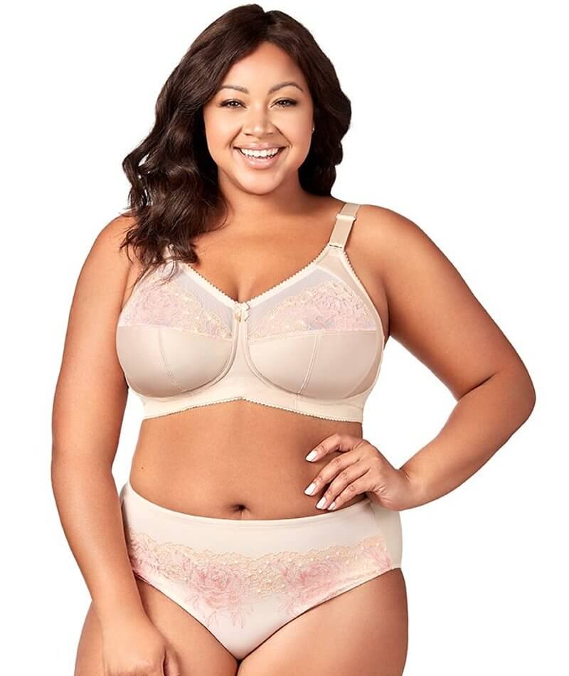 Elila Swiss Embroidered Soft Cup Wire-free Bra - Nude - Curvy Bras