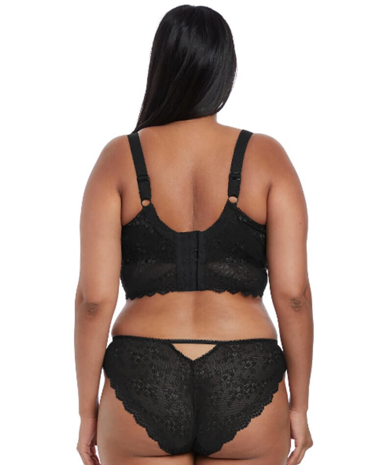 ELOMI - CHARLEY-U/WIRED BALCONY - BRALETTE BRA BLACK  EL4381-82BLK-UK-SIZE-CS