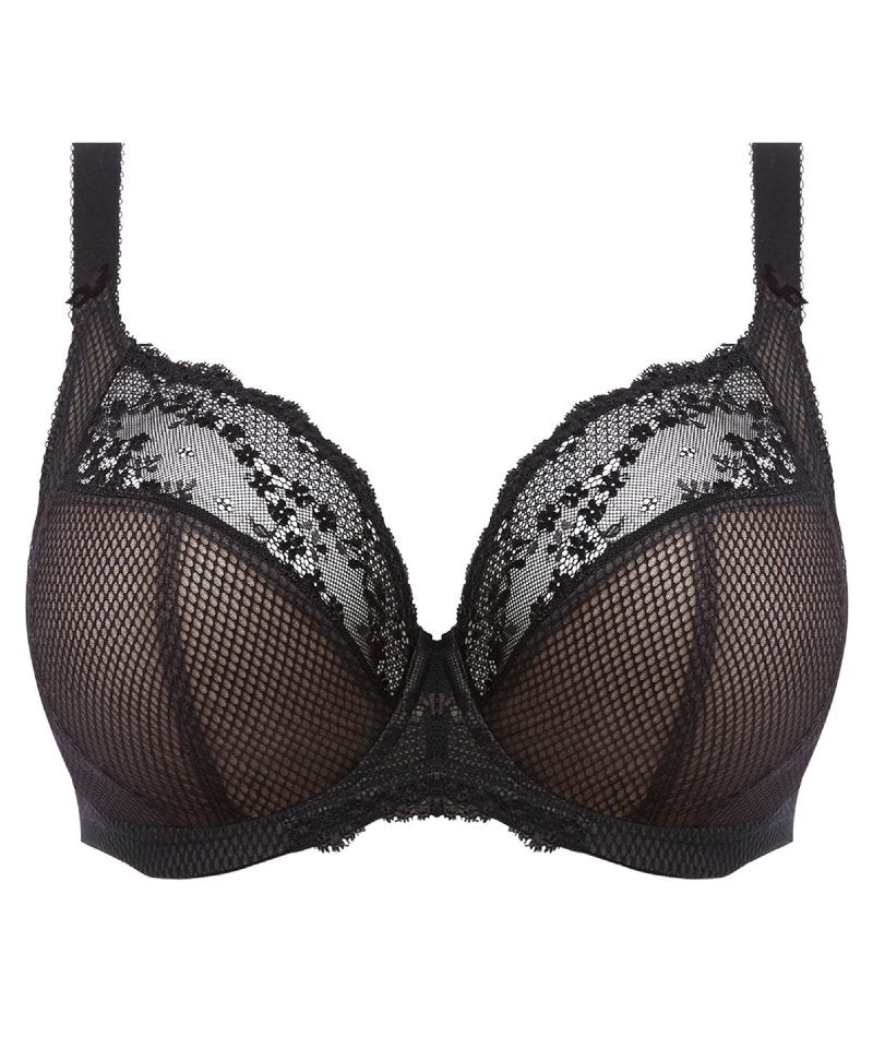Elomi Charley Underwire Stretch Plunge Bra - Black Bras 