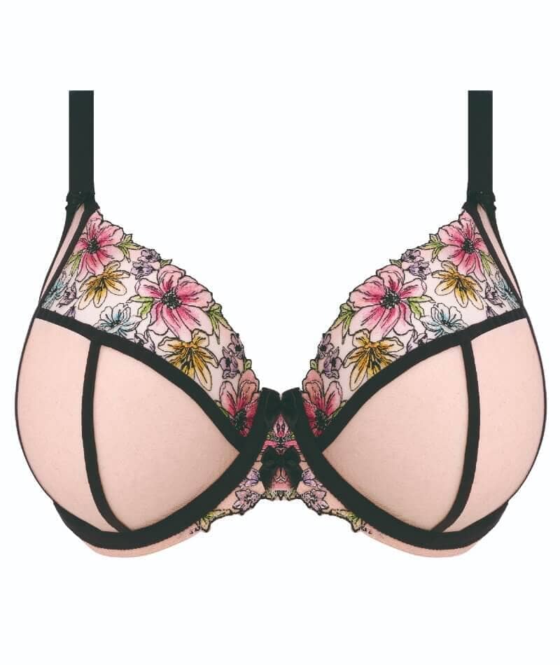 YOURS 2 PACK Plus Size Pink & Black Floral Lace Padded Plunge Bra