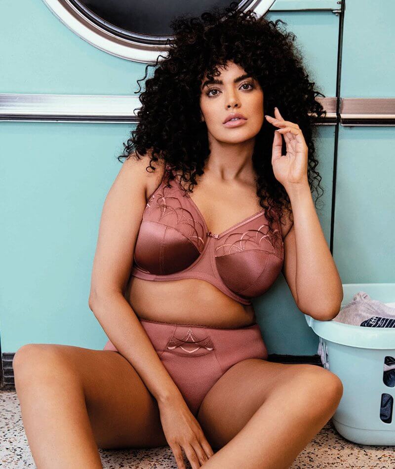 Elomi Cate Underwired Full Cup Banded Bra - Rosewood - Curvy Bras