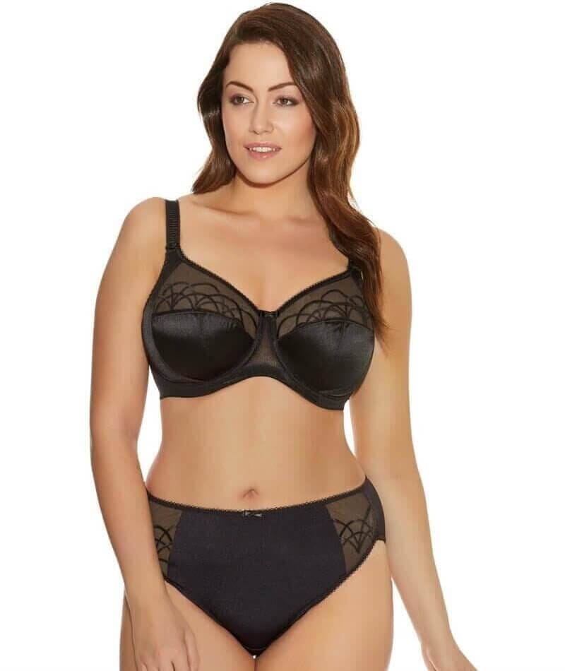 Elomi, Intimates & Sleepwear, Elomi 430 Cate Underwire Full Cup Banded  Black Mesh Bra Size 42l Thick Strap