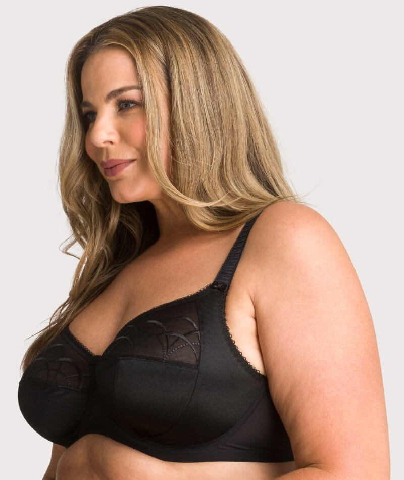 Elomi Cate Full Cup Banded Bra – Black - Sports Bras Direct