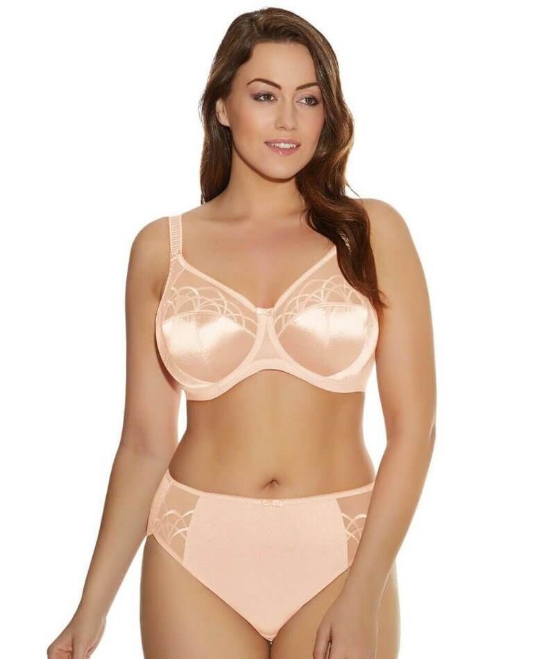 Elomi Cate Embroidered Full Cup Banded Underwire Bra (4030),40J,Camelia