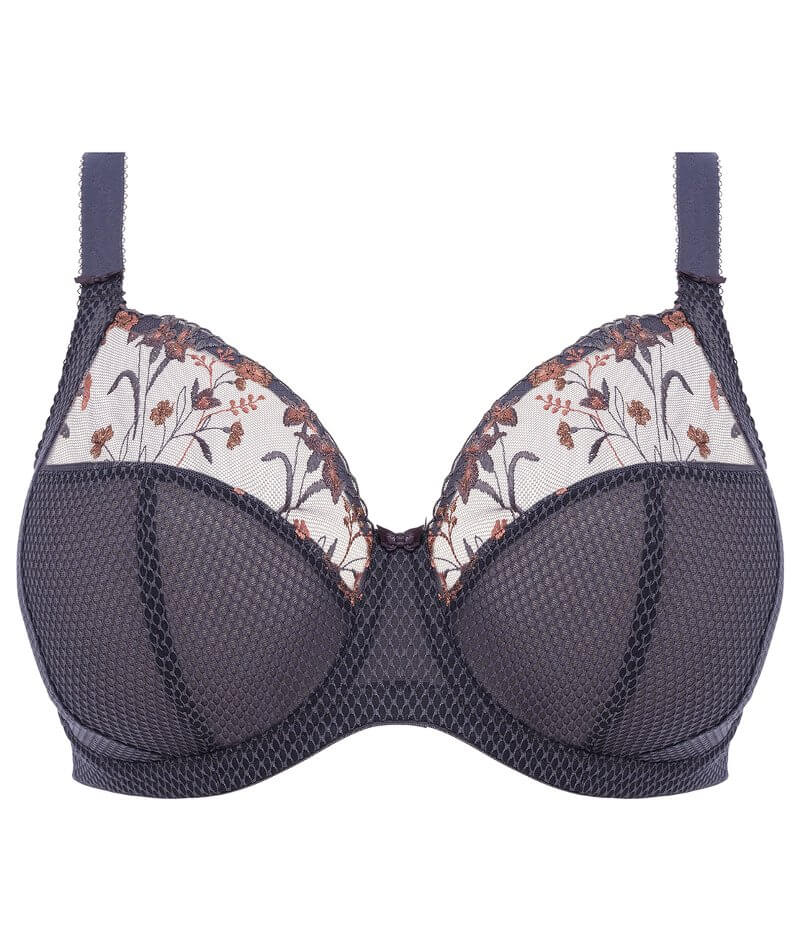 Elomi Charley Underwire Plunge Bra - Storm - Curvy Bras